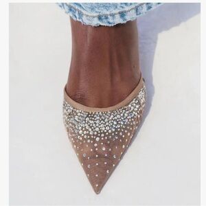 Sparkling Tan Rhinestone Heels for Women